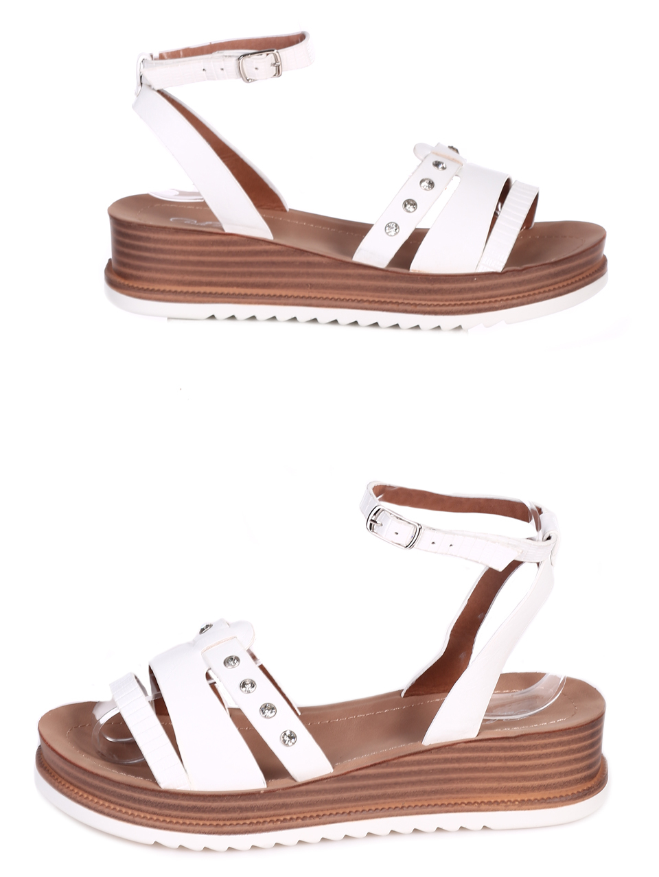 Ежедневни дамски сандали на платформа в бяло 4F-23257 white