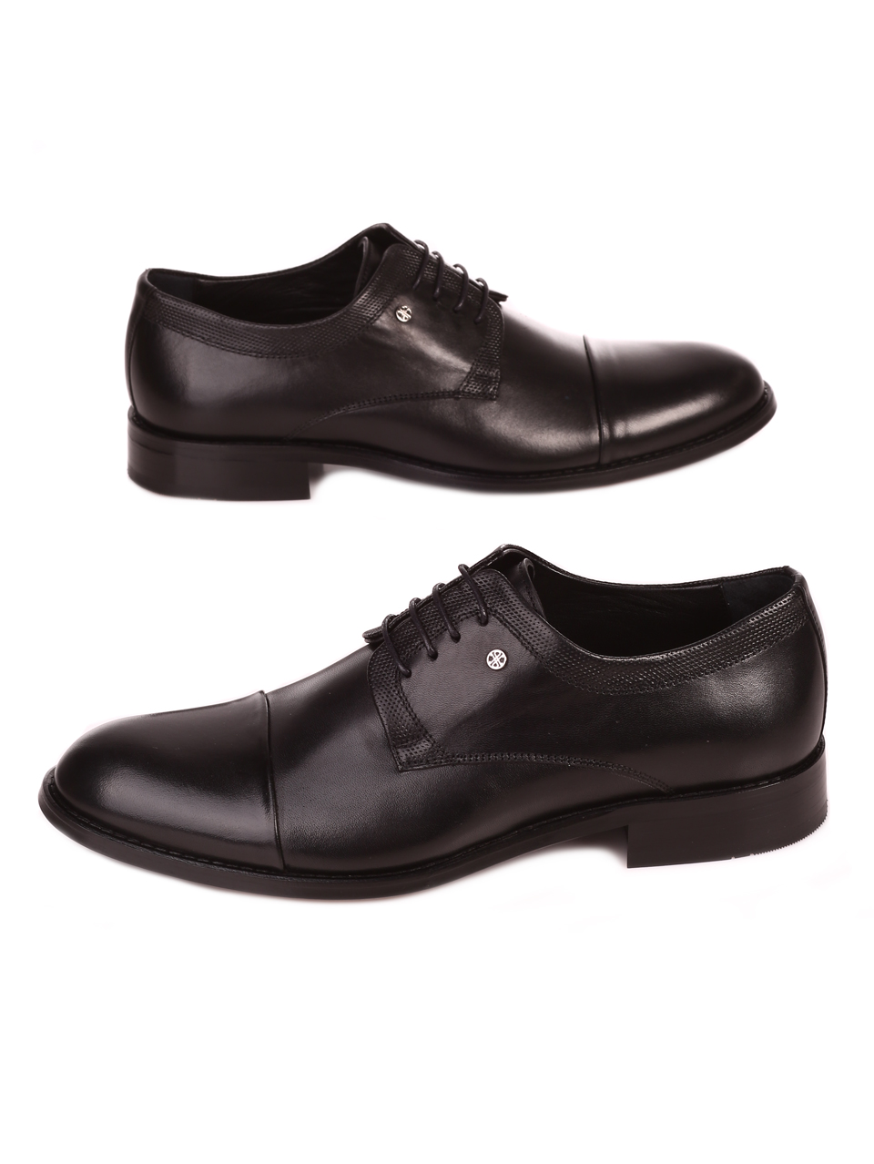 Официални мъжки обувки от естествена кожа в черно 09424 black