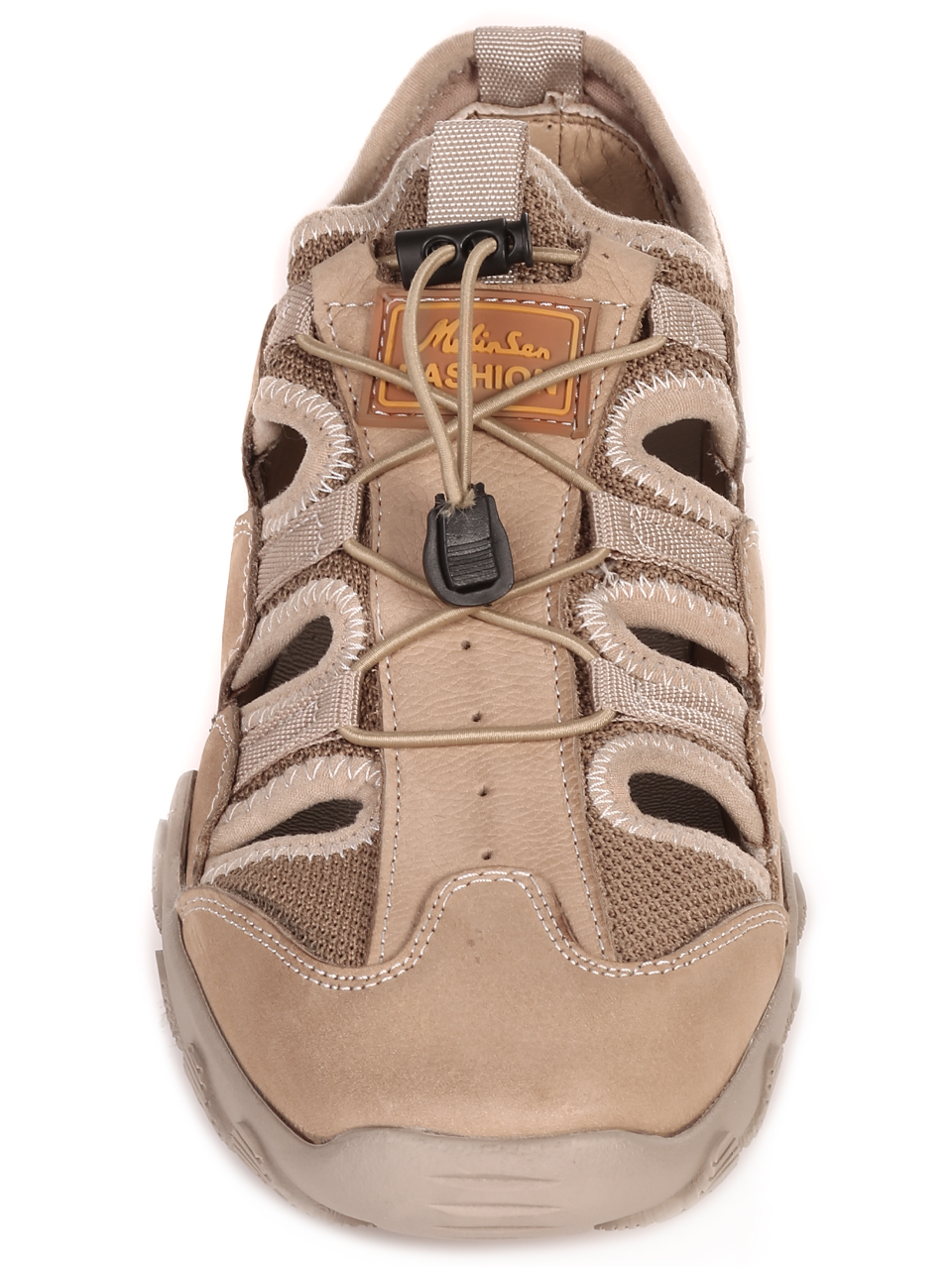 Мъжки сандали от естествена кожа в бежово 15539 E-4 beige
