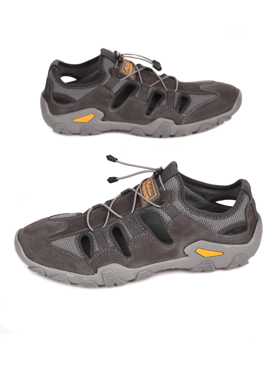 Мъжки сандали от естествена кожа в сиво 15539 G-4 grey