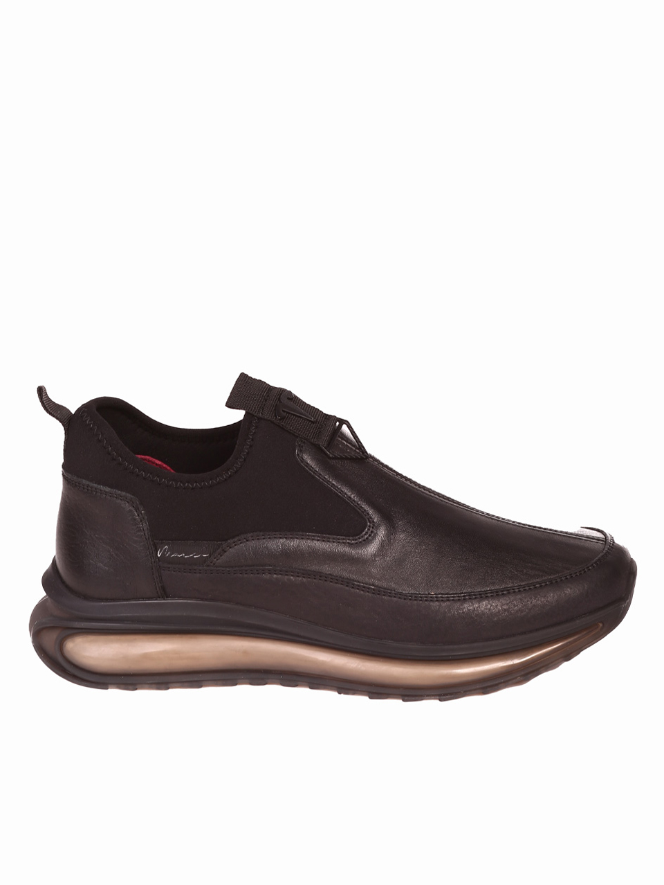 Мъжки обувки от естествена кожа и текстил в черно 17299 black