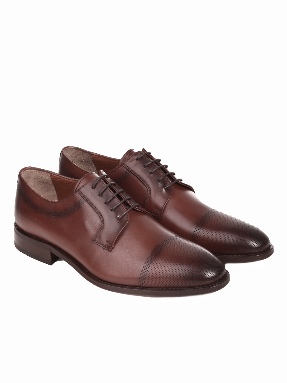 Мъжки елегантни обувки от естествена кожа в кафяво 2069 K-1 brown