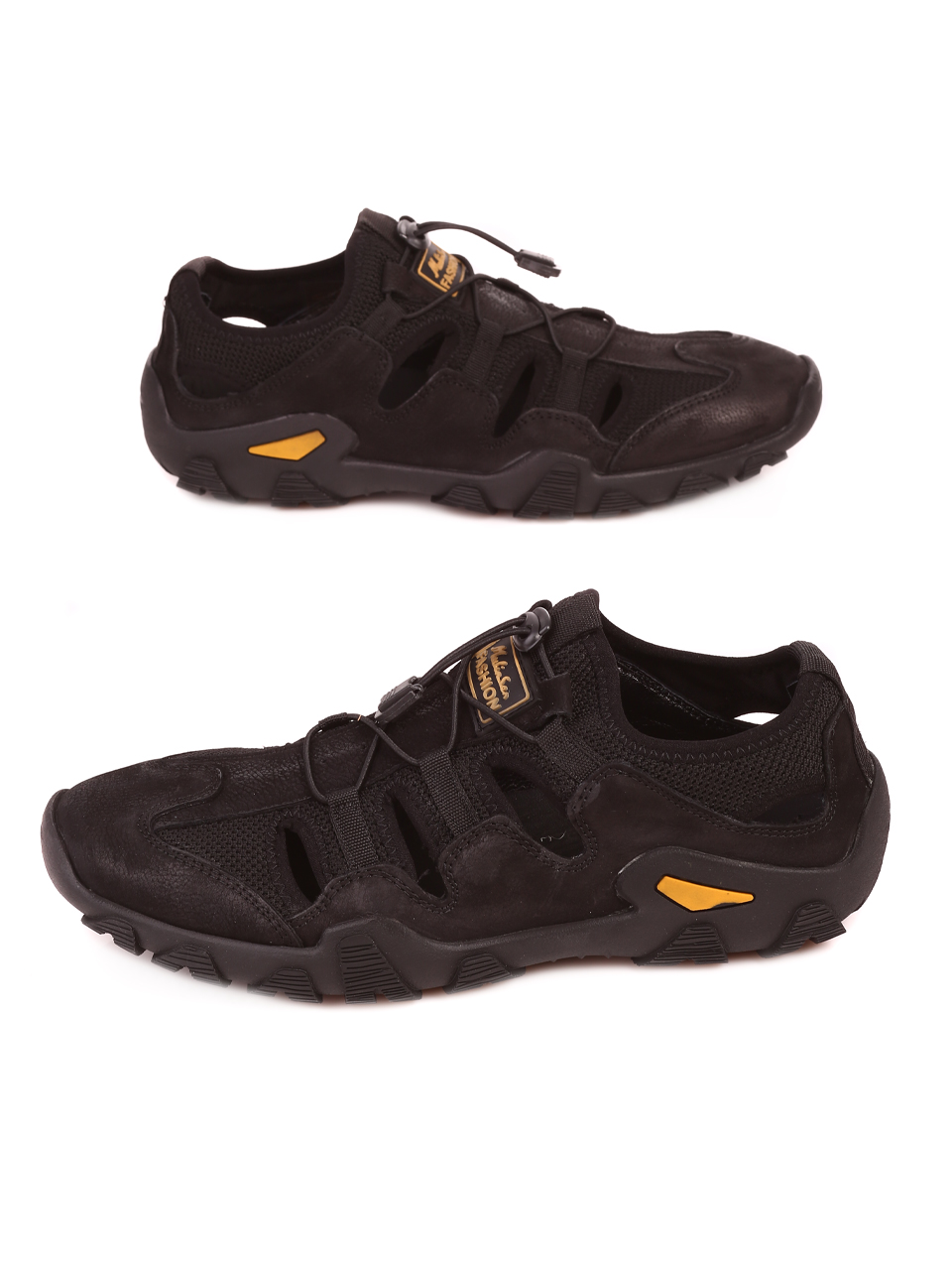 Мъжки сандали от естествена кожа в черно 15539 S-4 black