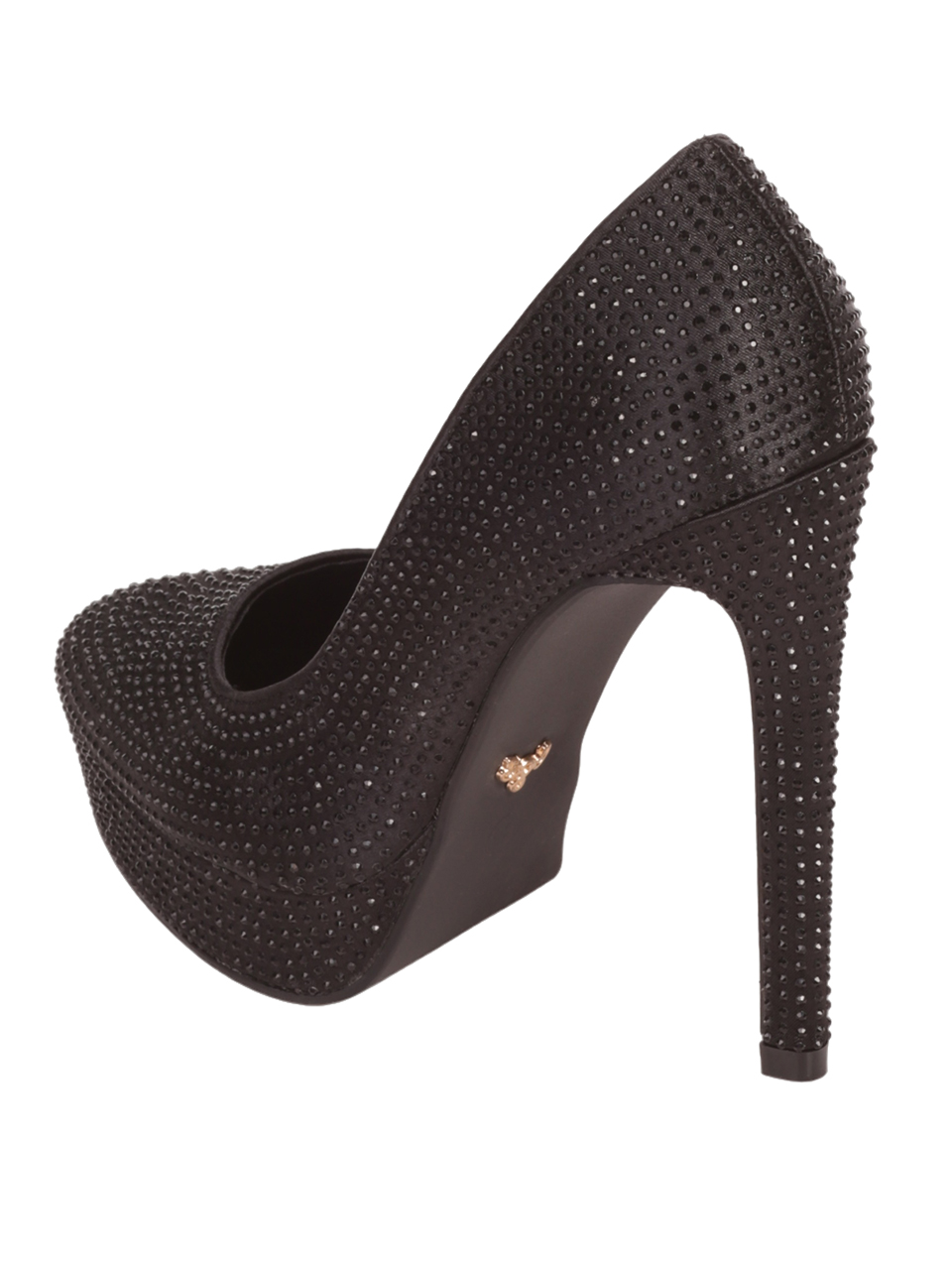 Елегантни дамски обувки с декоративни камъни в черно 3M-23530 black