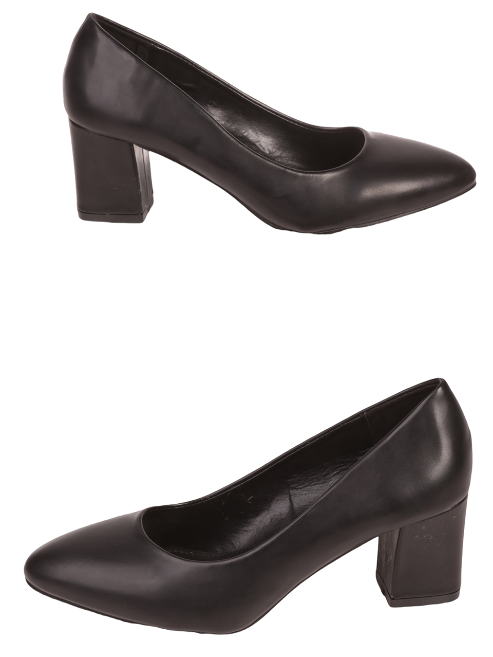 Дамски обувки на ток в черно 3M-23527 black pu