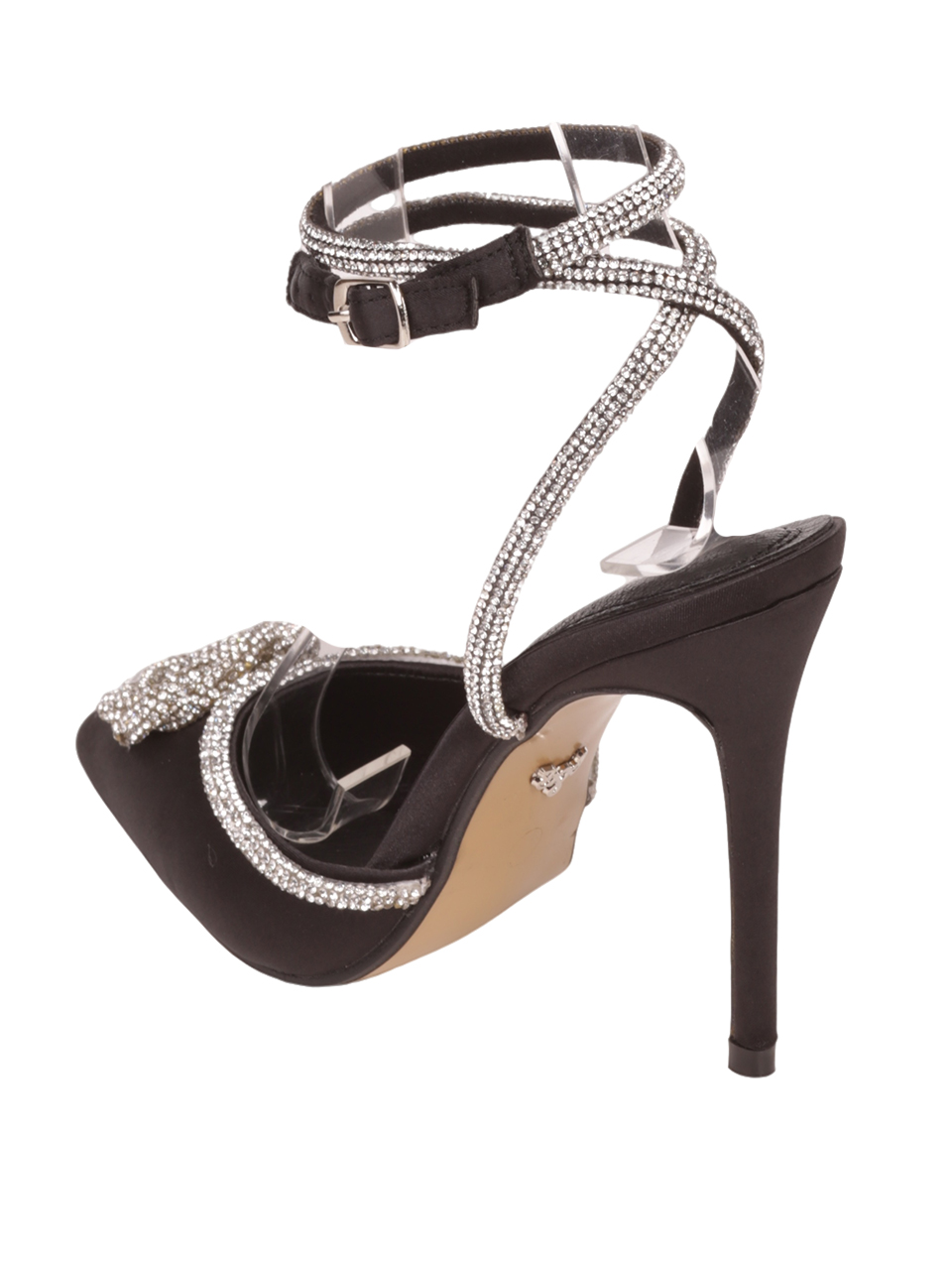 Елегантни дамски обувки на ток в черно  3M-23529 black