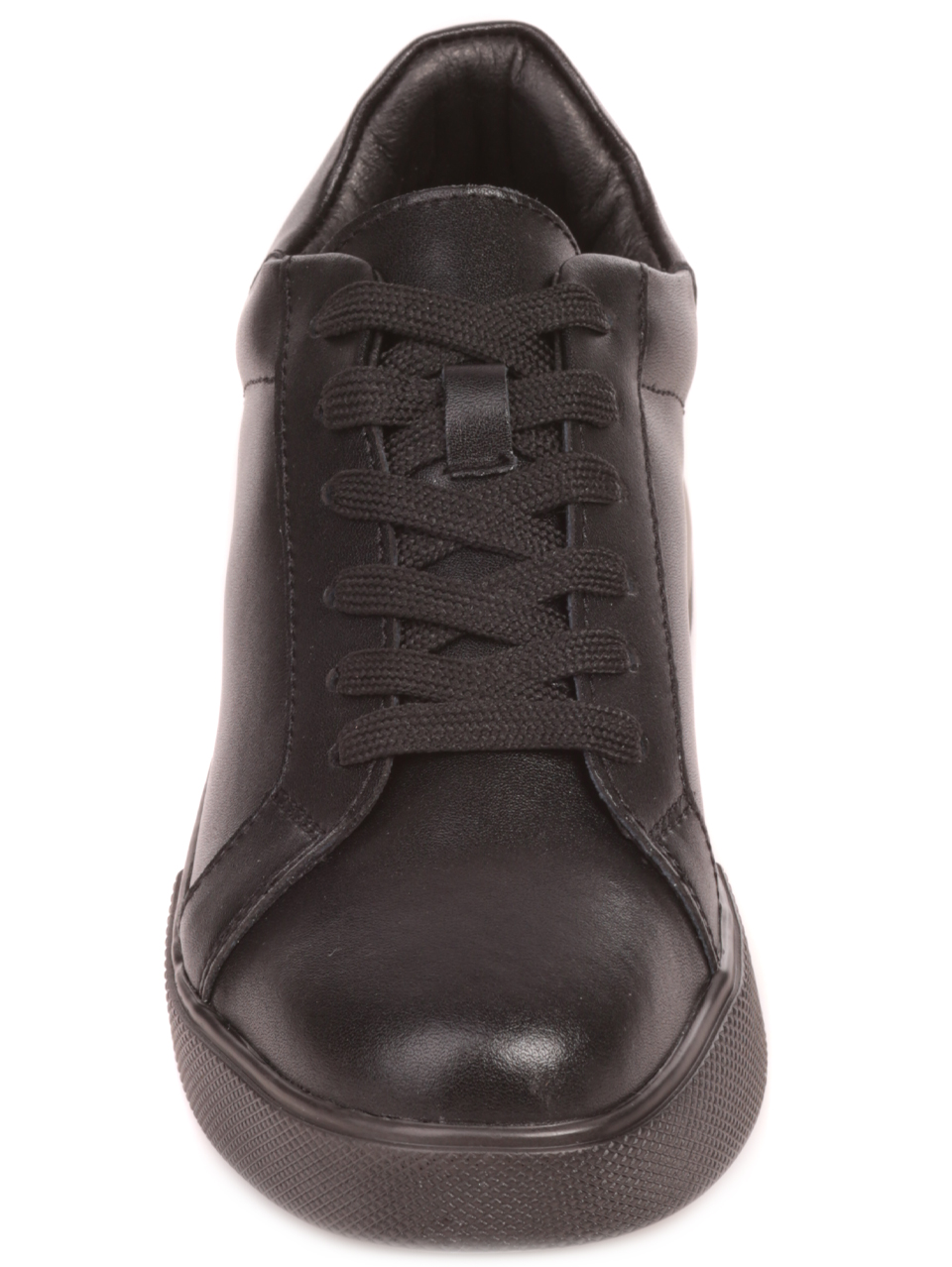 Ежедневни равни дамски обувки от естествена кожа в черно 3AF-23545 black