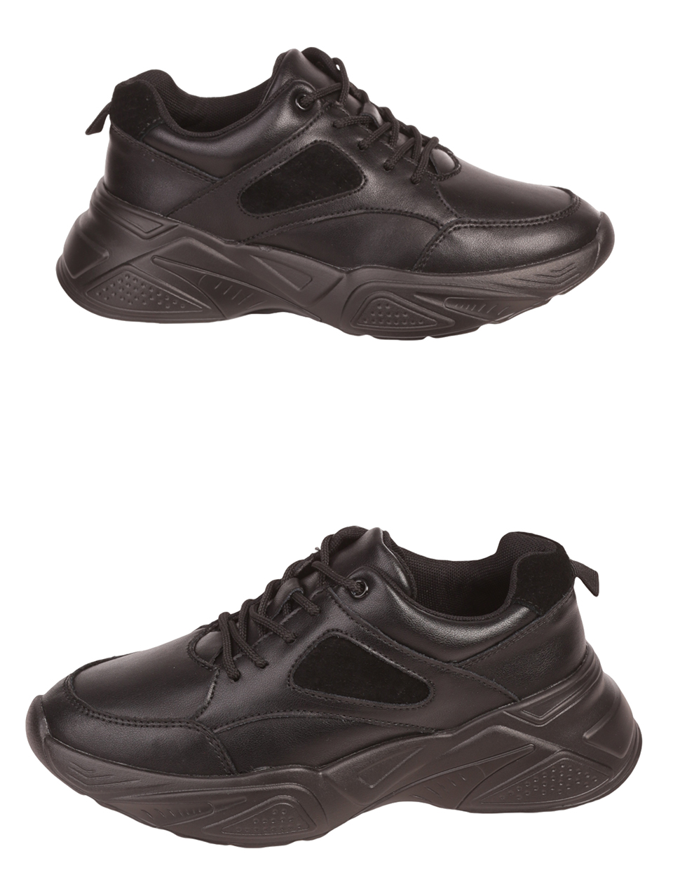 Ежедневни дамски обувки от естествена кожа в черно 3AF-23680 black