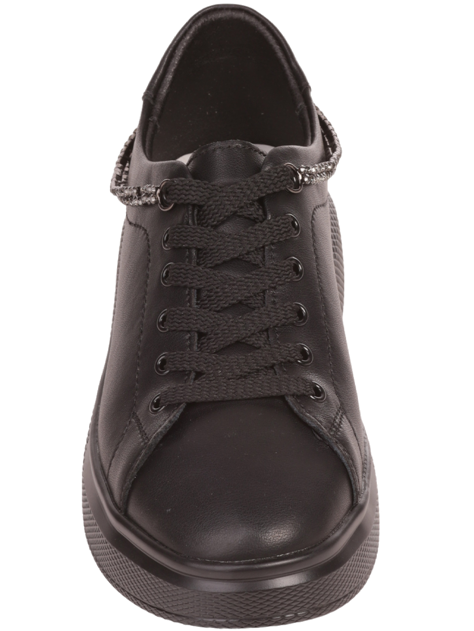 Ежедневни дамски обувки от естествена кожа в черно 3AF-23643 black