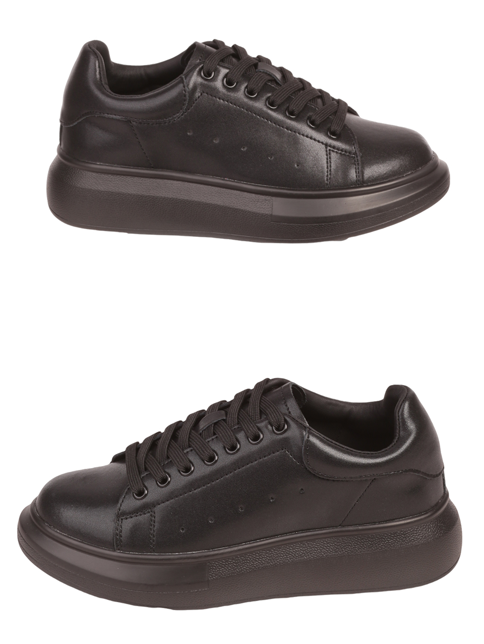 Ежедневни дамски обувки от естествена кожа в черно 3AF-23644 black