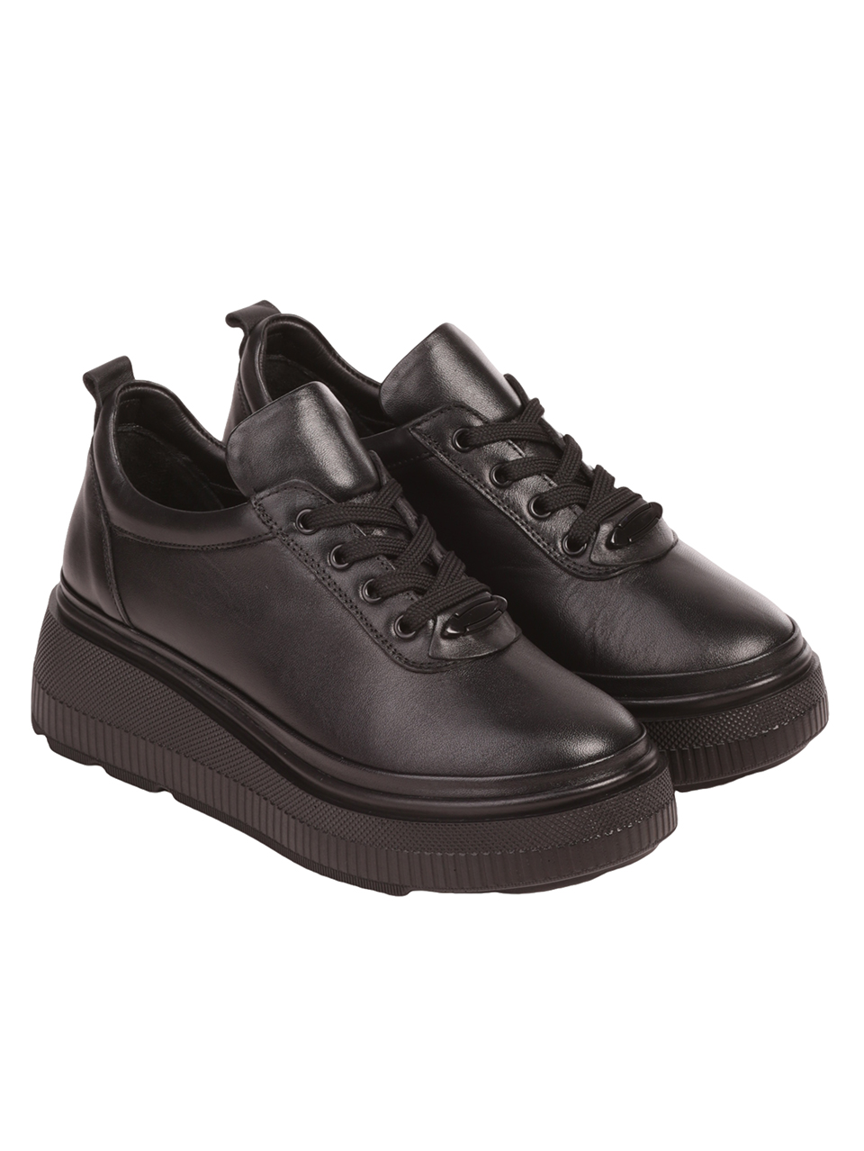 Дамски обувки от естествена кожа в черно 3AT-23723 black
