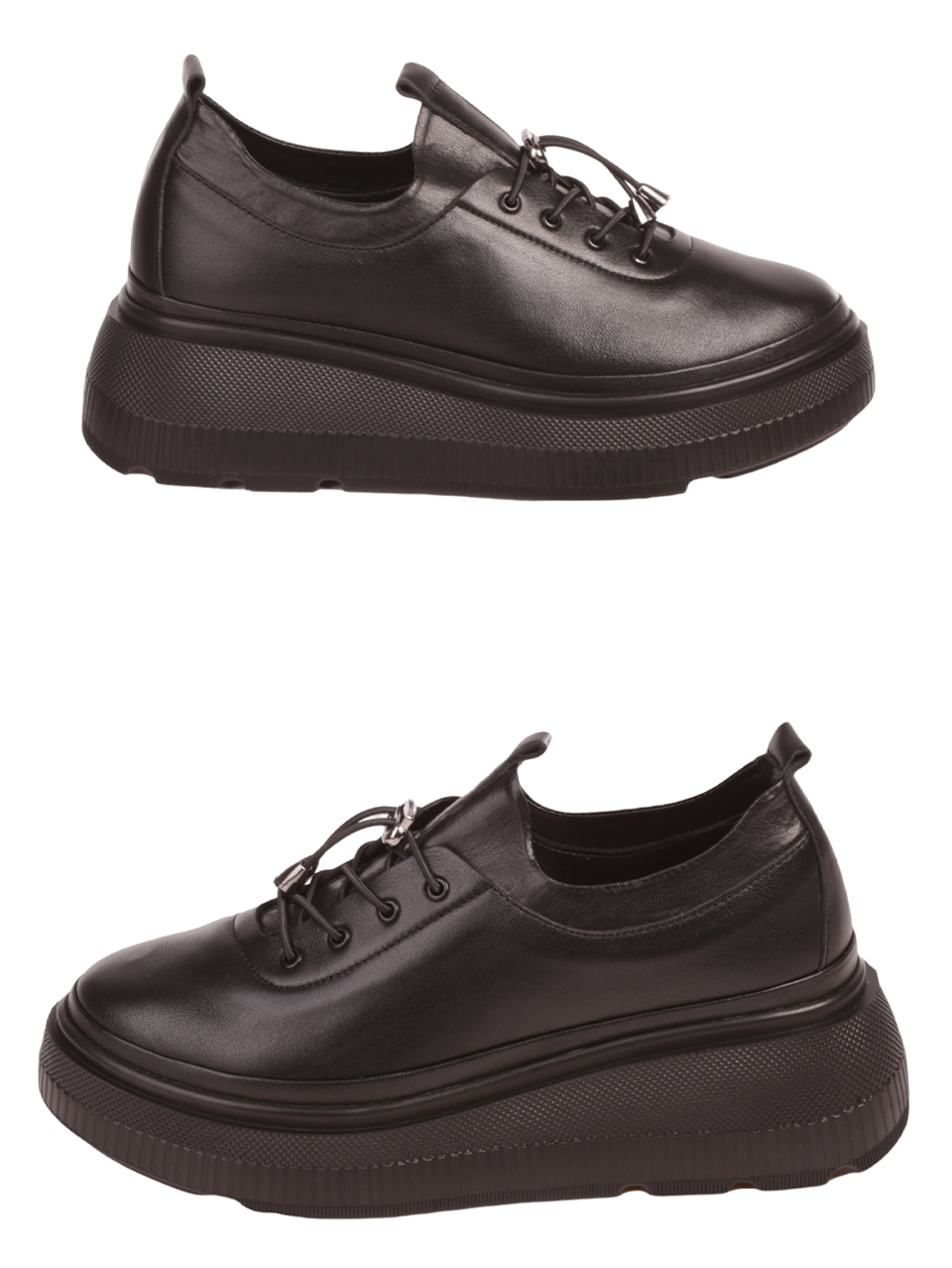 Дамски обувки от естествена кожа в черно 3AT-23724 black