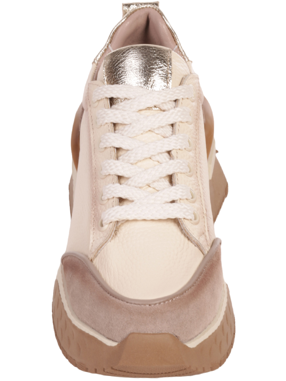Дамски обувки от естествена кожа и велур в бежово 3AT-23727 beige