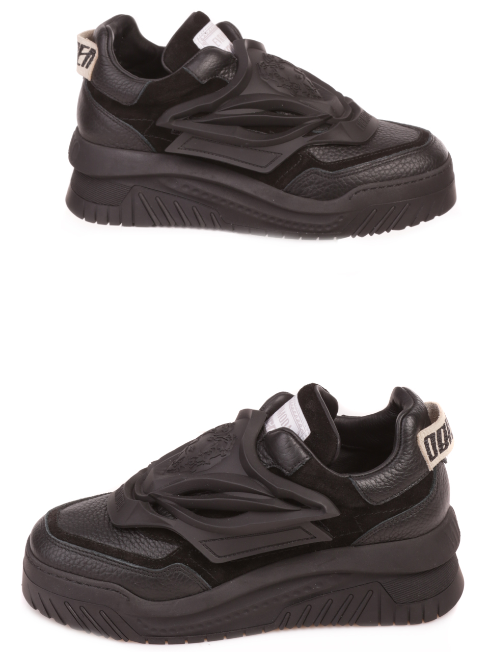 Дамски обувки от естествена кожа и набук в черно 3AT-23728 black