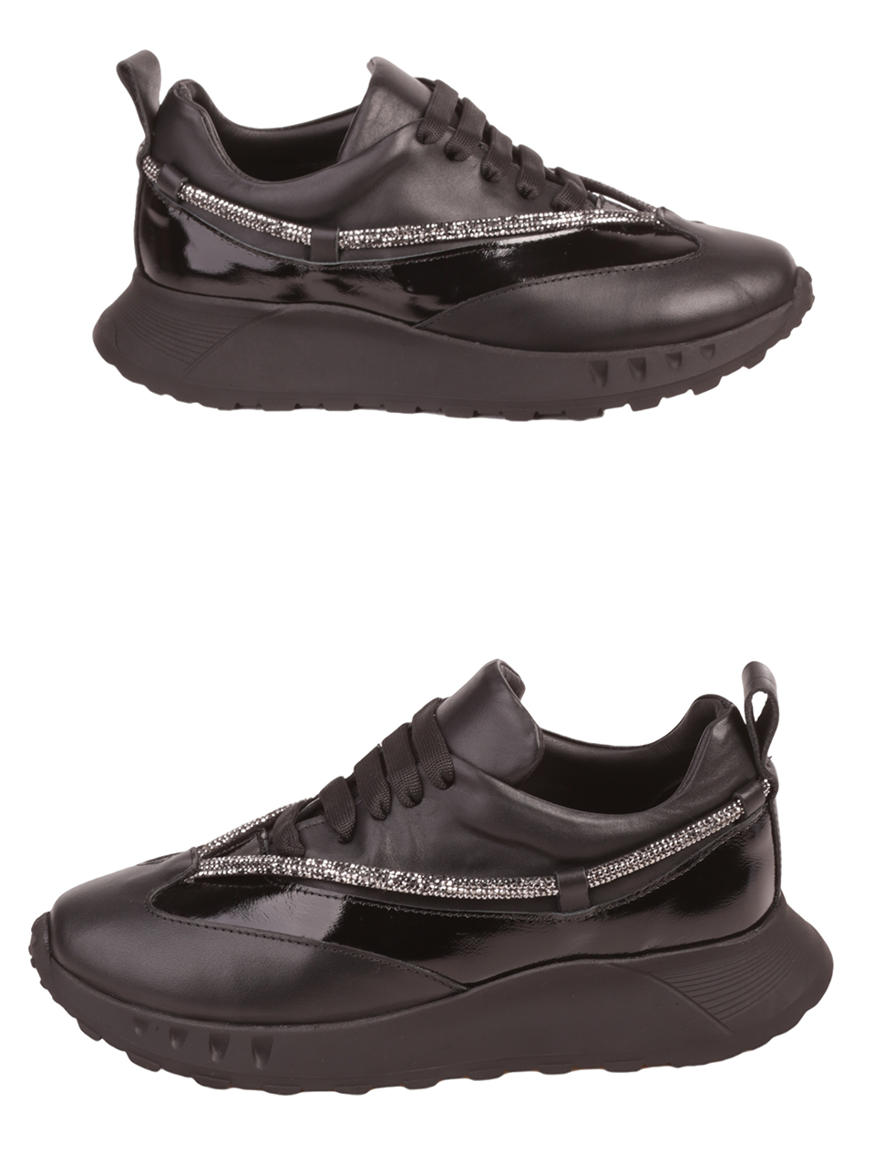 Дамски обувки от естествена кожа в черно 3AT-23729 black