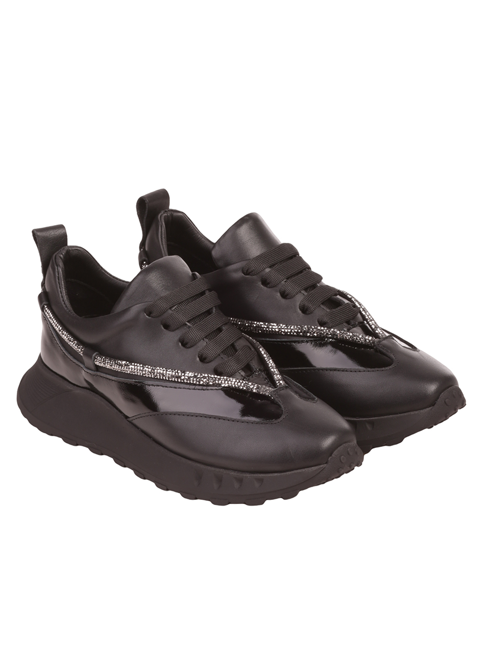 Дамски обувки от естествена кожа в черно 3AT-23729 black