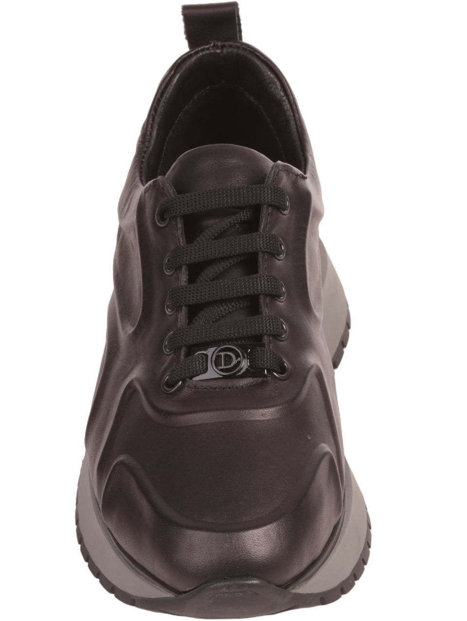 Дамски обувки от естествена кожа в черно 3AT-23696 black/grey
