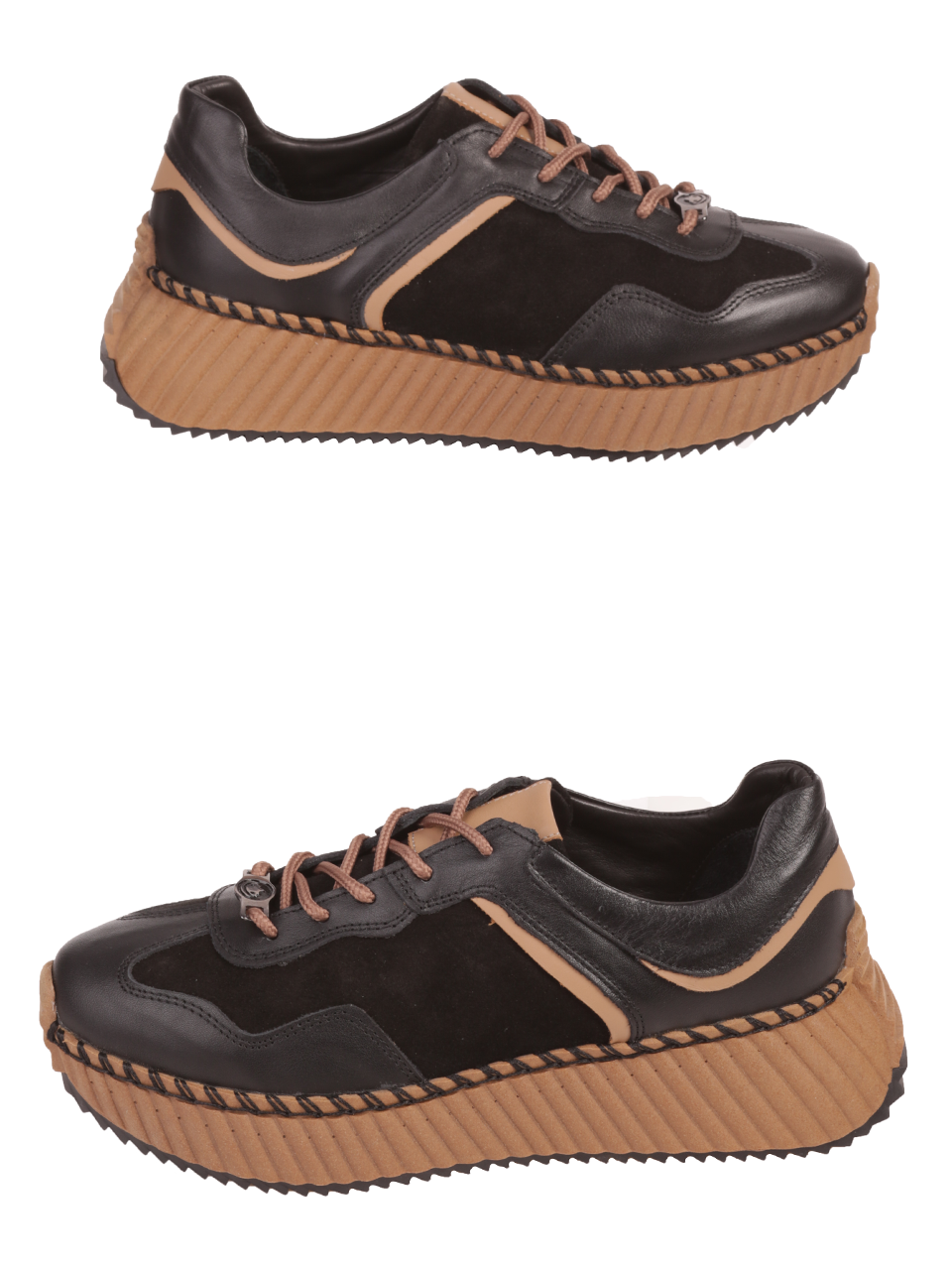 Дамски обувки от естествена кожа в черно 3AT-23699 black