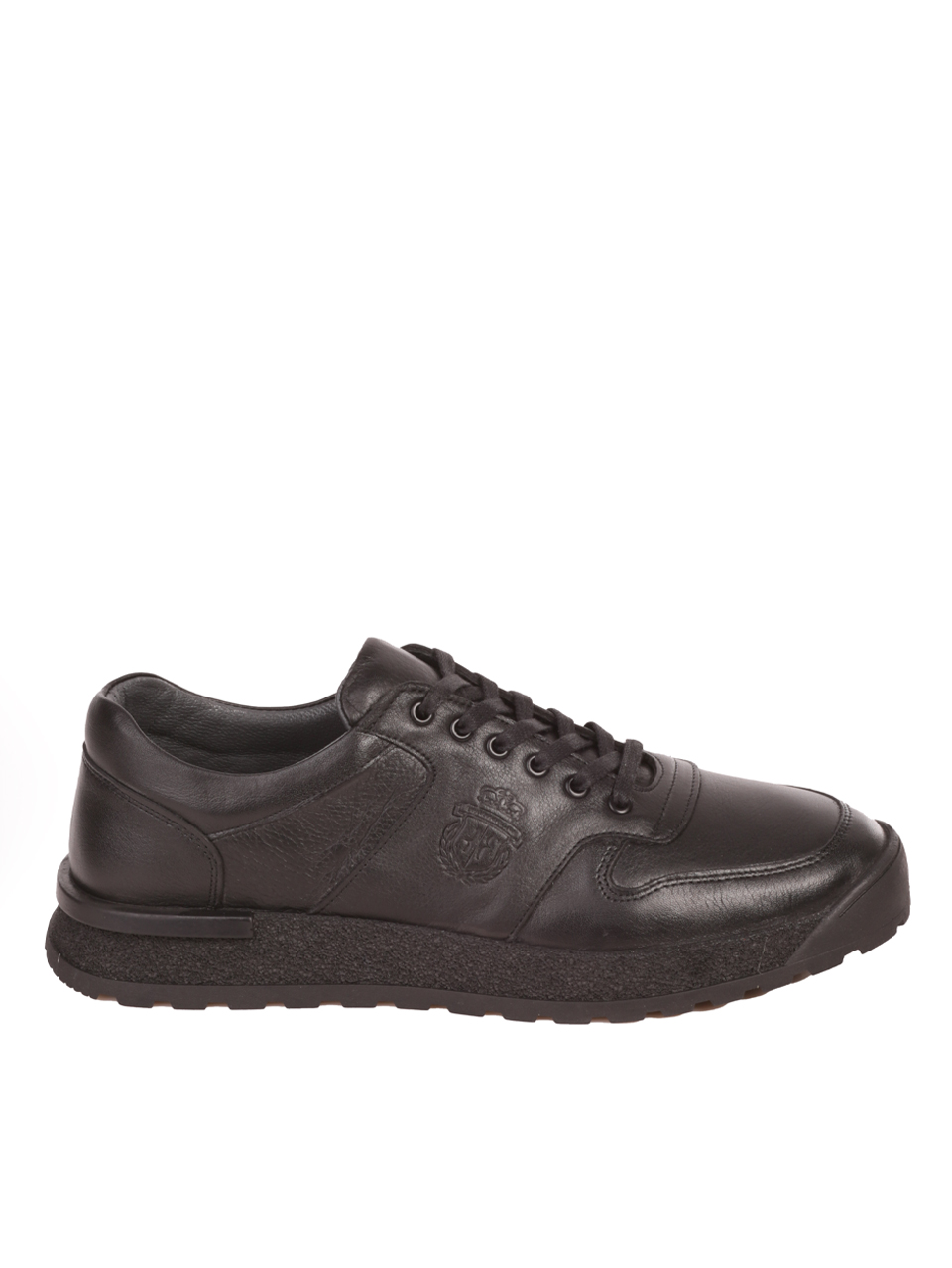 Eжедневни мъжки обувки от естествена кожа в черно 7AT-23731 black