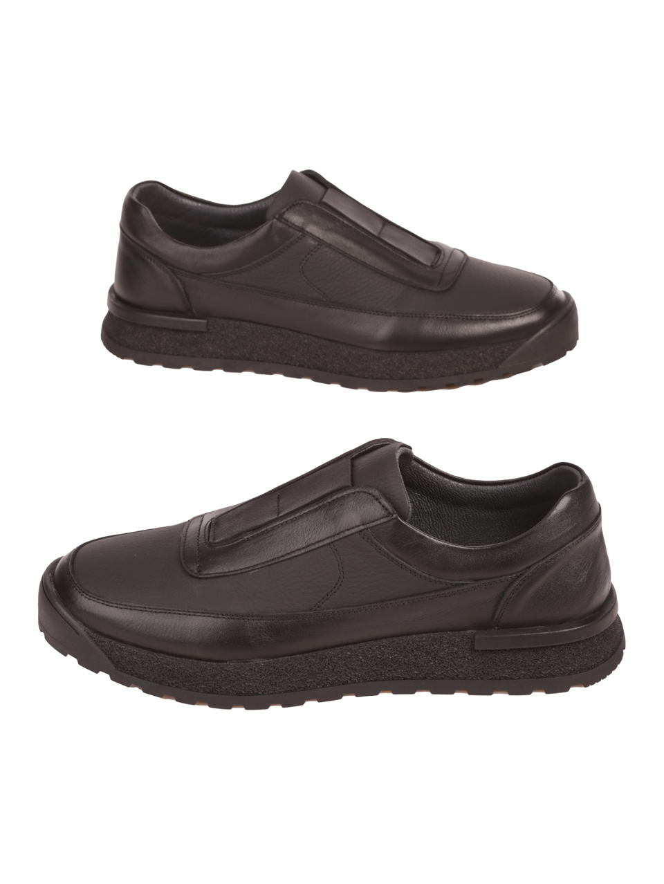 Мъжки обувки от естествена кожа в черно 7AT-23732 black