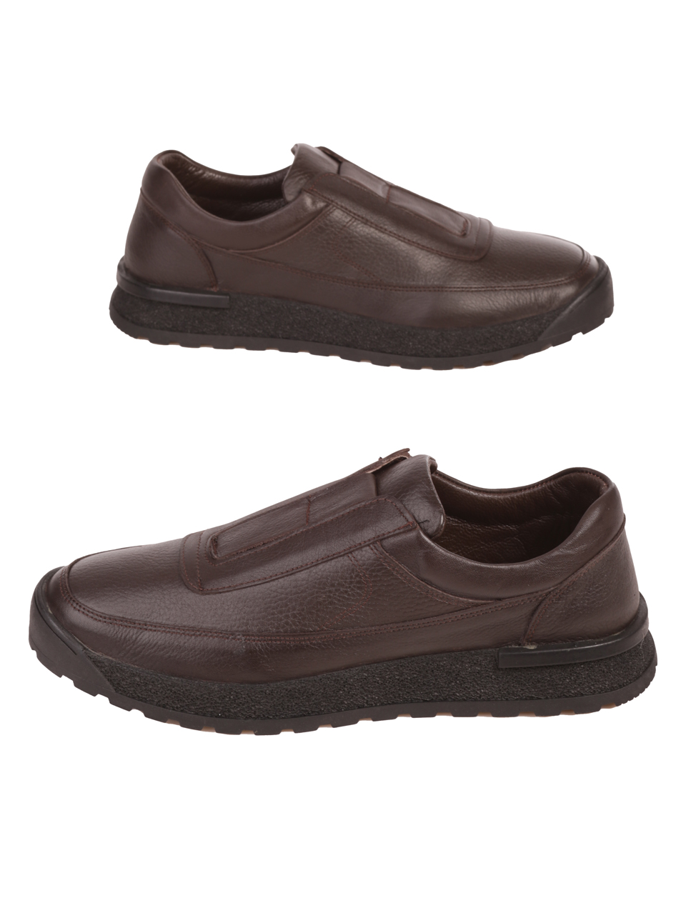 Мъжки обувки от естествена кожа в кафяво 7AT-23732 brown