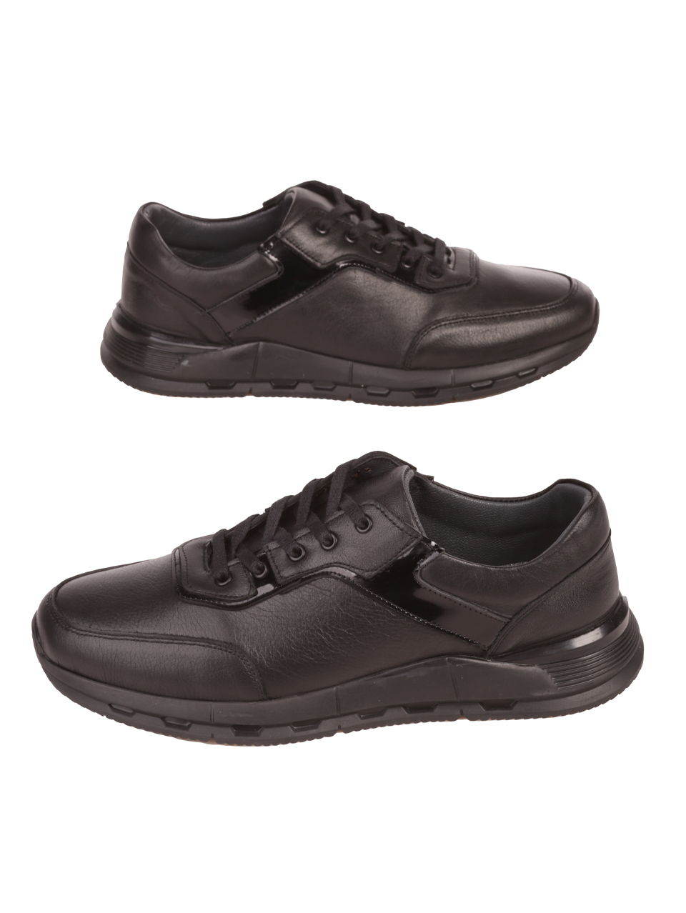 Мъжки обувки от естествена кожа в черно 7AT-23733 black