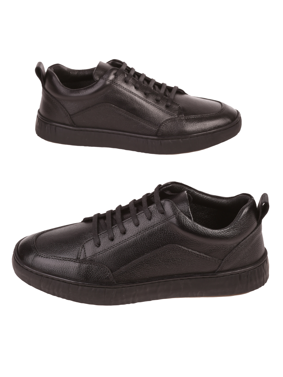 Мъжки обувки от естествена кожа в черно 7AT-23734 black
