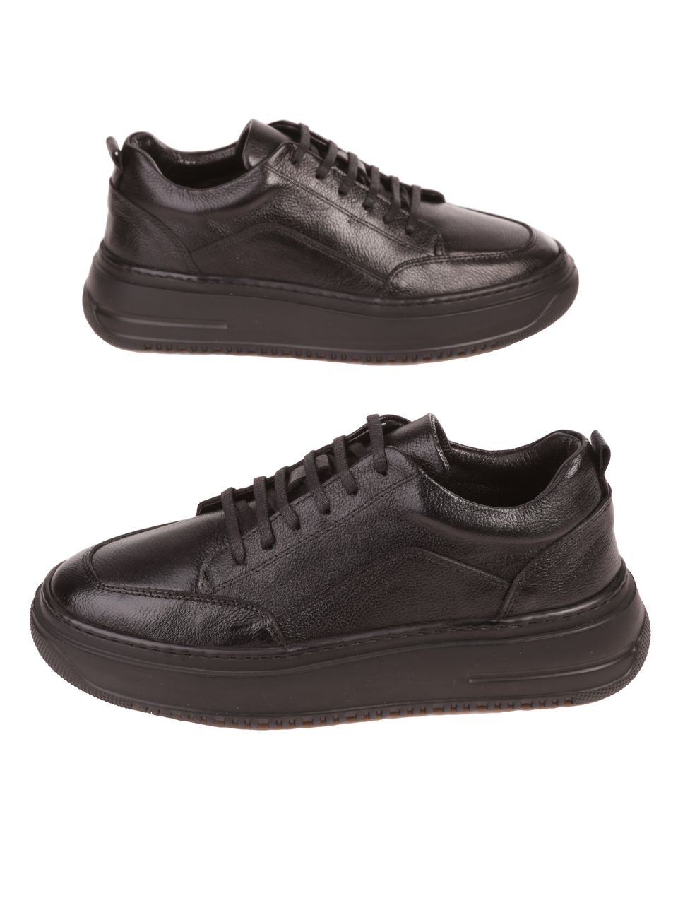 Мъжки обувки от естествена кожа в черно 7AT-23735 black