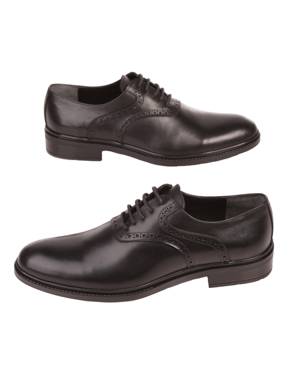 Eлегантни мъжки обувки от естествена кожа в черно 7AT-23739 black