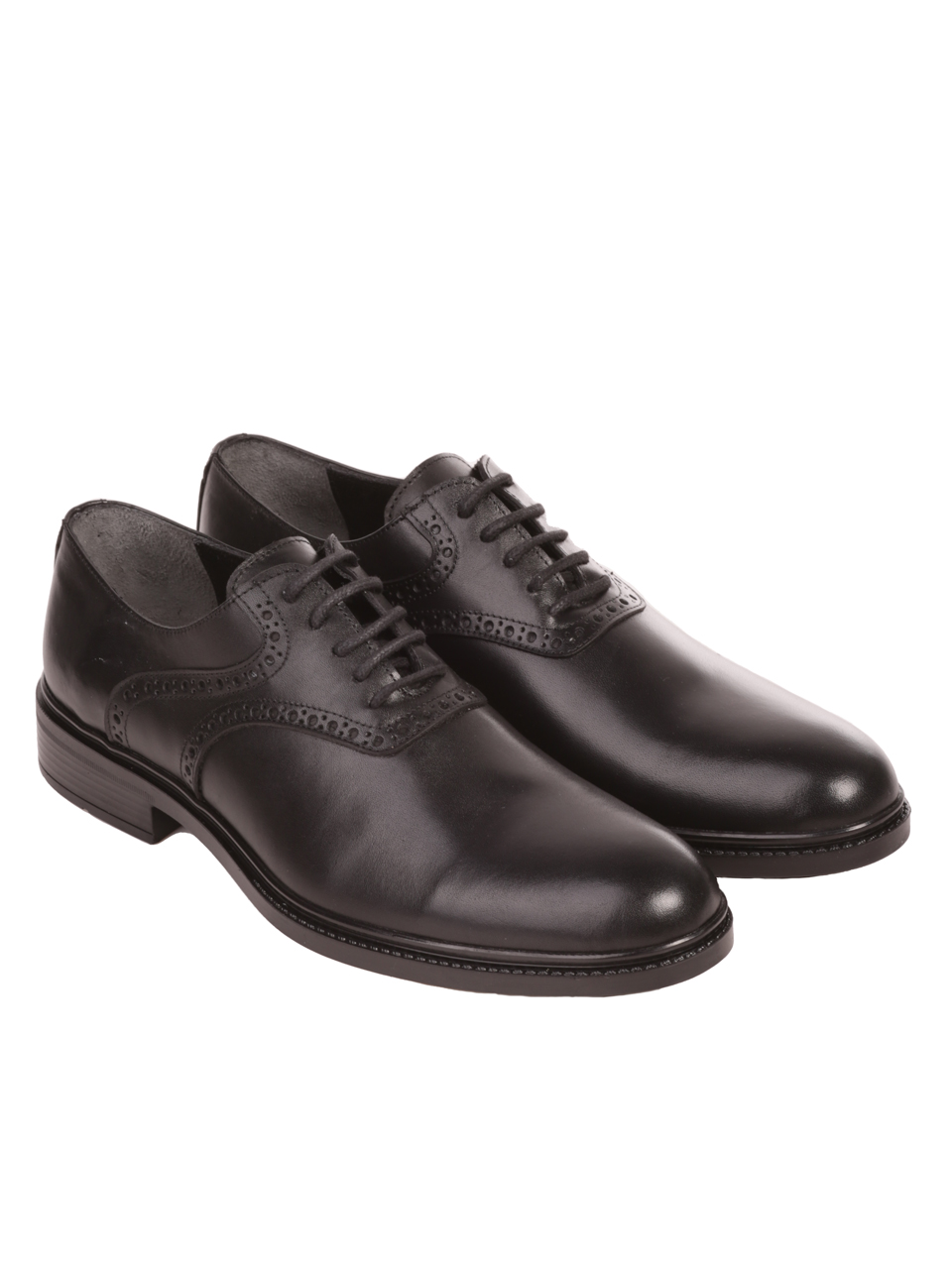 Eлегантни мъжки обувки от естествена кожа в черно 7AT-23739 black
