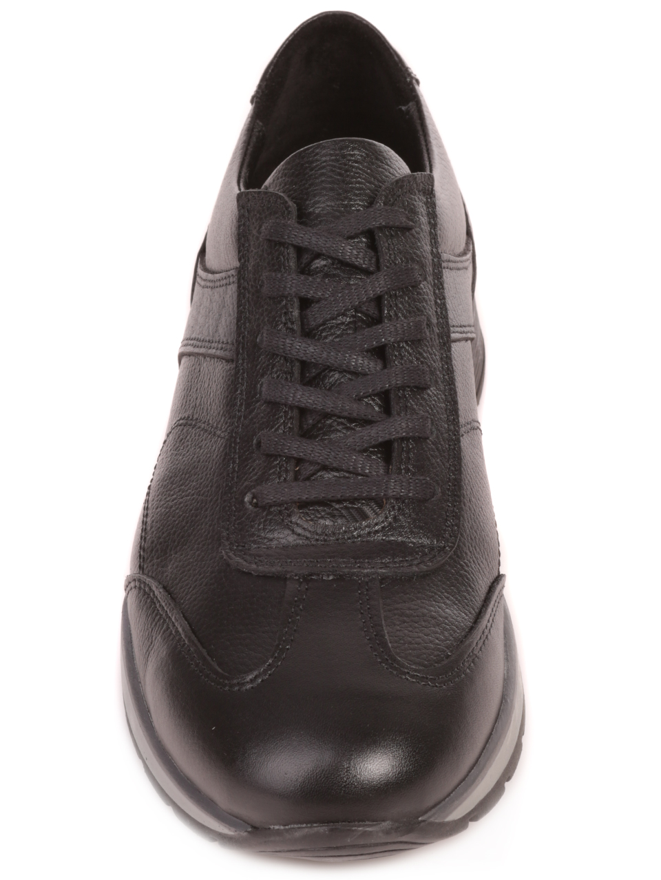 Ежедневни мъжки обувки от естествена кожа в черно 7AT-23744 black
