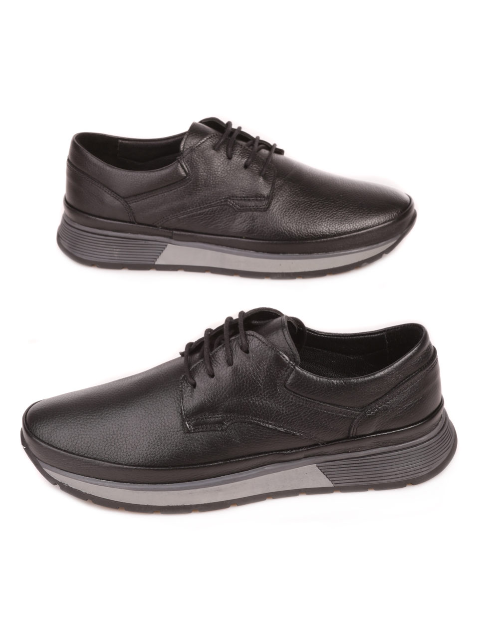 Мъжки обувки от естествена кожа в черно 7AT-23747 black
