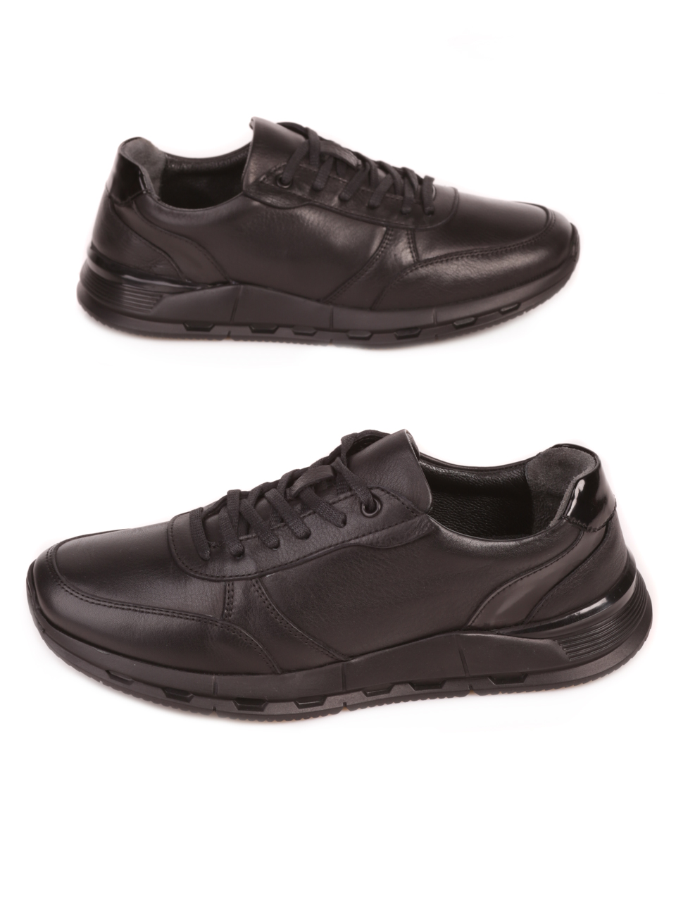 Мъжки обувки от естествена кожа в черно 7AT-23748 black
