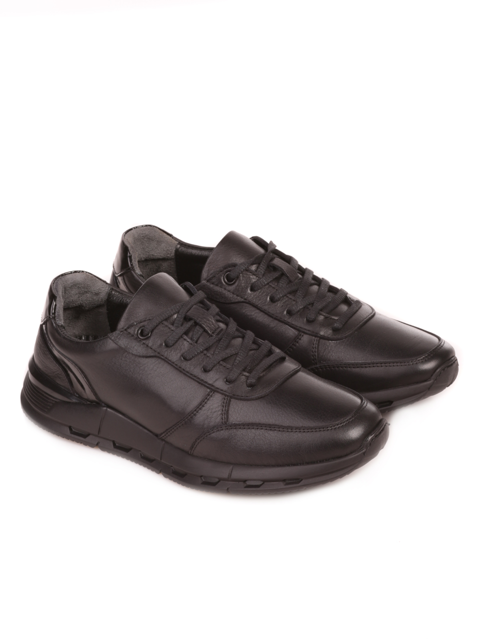Мъжки обувки от естествена кожа в черно 7AT-23748 black