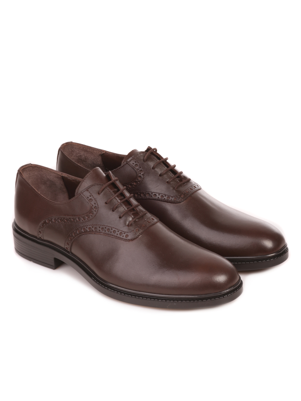Елегантни мъжки обувки от естествена кожа в кафяво 7AT-23739 brown