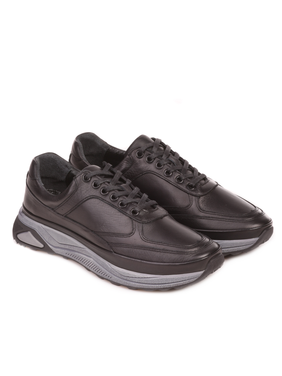 Мъжки обувки от естествена кожа в черно 7AT-23763 black