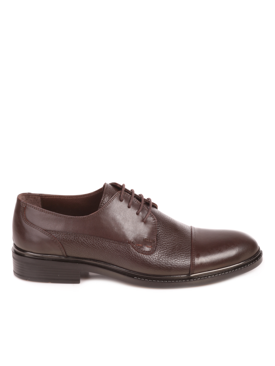 Мъжки елегантни обувки от естествена кожа в кафяво  7AT-23740 brown