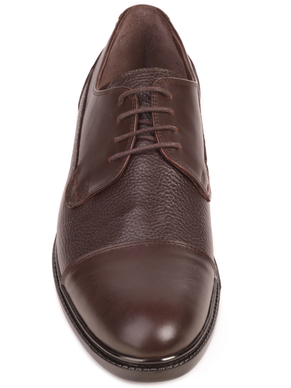 Мъжки елегантни обувки от естествена кожа в кафяво  7AT-23740 brown