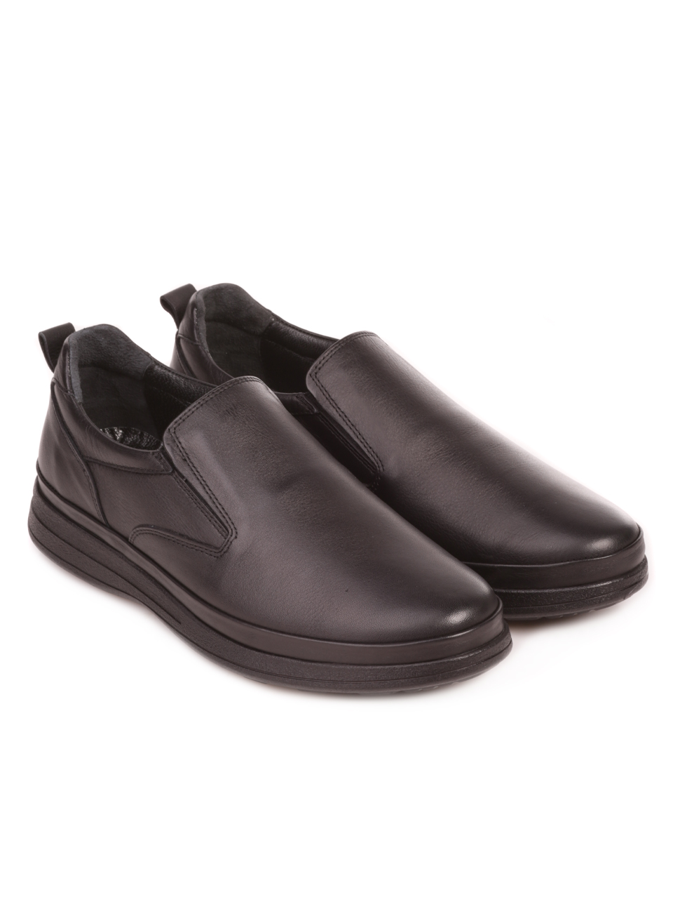 Мъжки обувки от естествена кожа в черно 7AT-23746 black