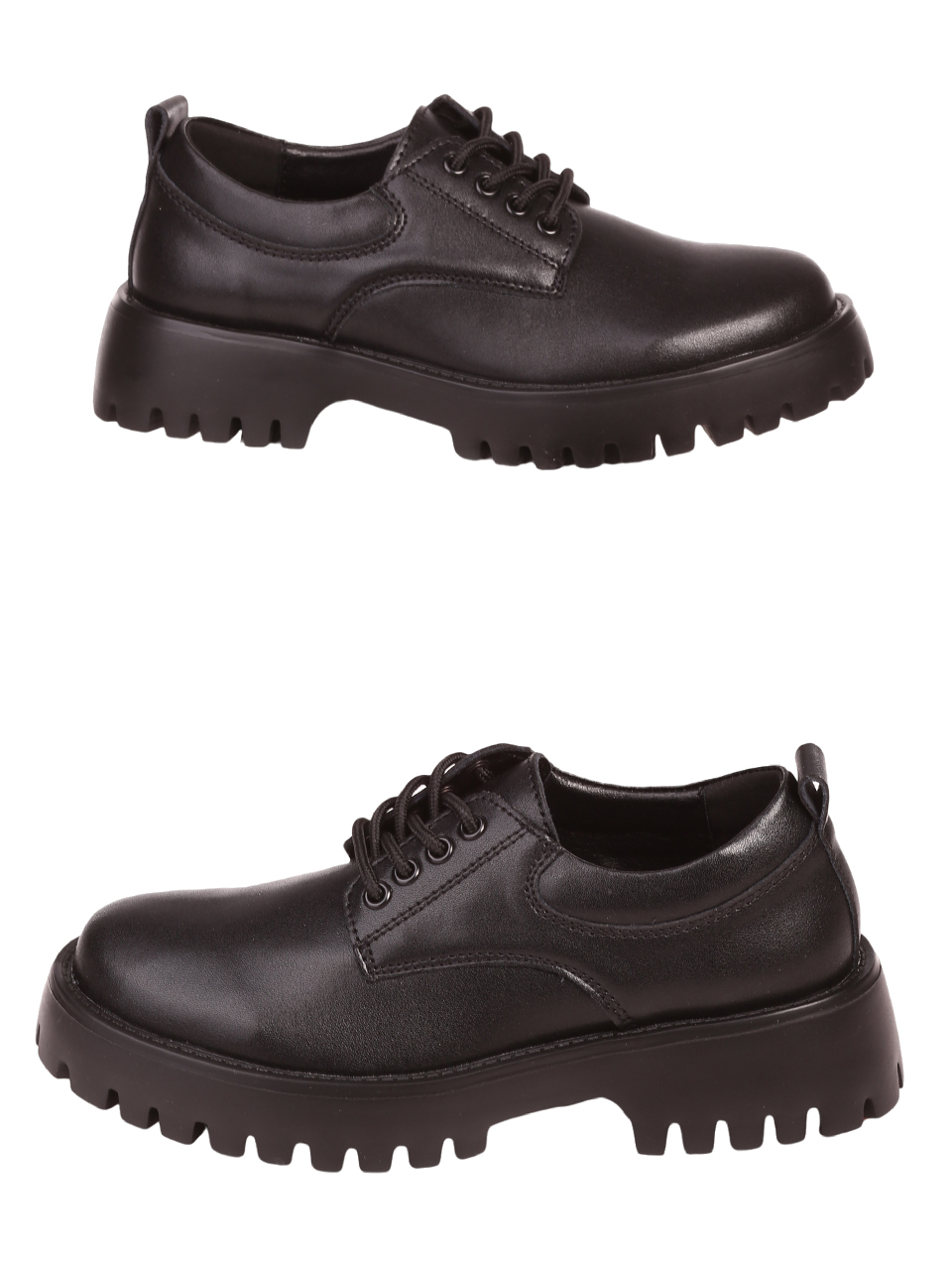 Ежедневни дамски обувки от естествена кожа в черно 3AF-23651 black