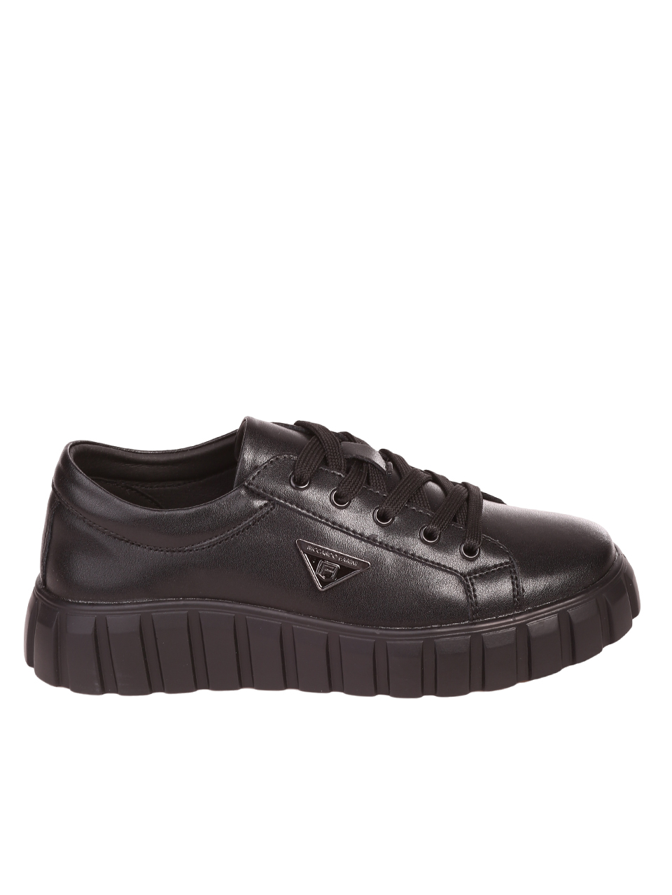 Ежедневни дамски обувки от естествена кожа в черно 3AF-23686 black