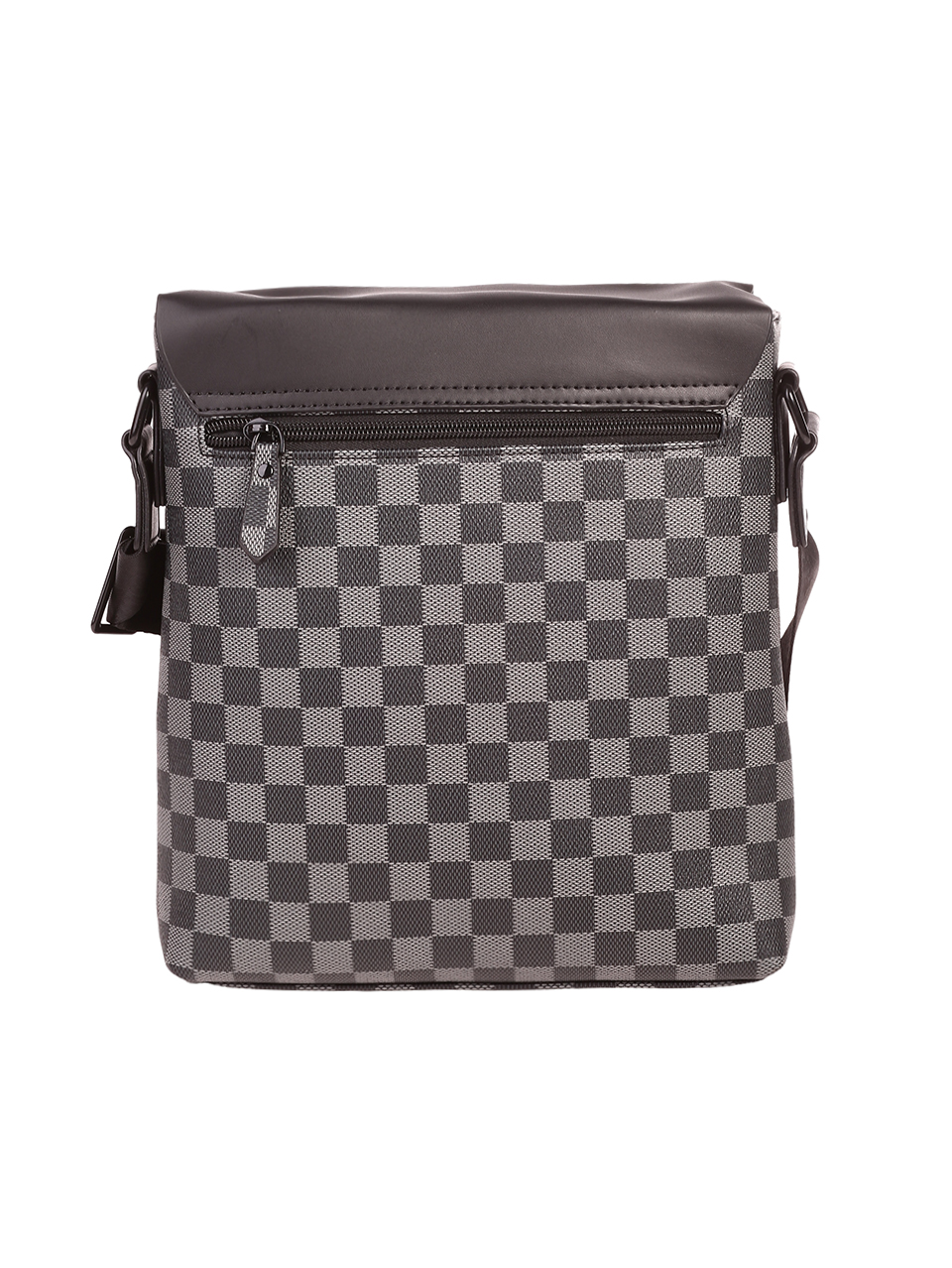 Чанта в черно и сиво с шахматна шарка 9AT-153-029 black square