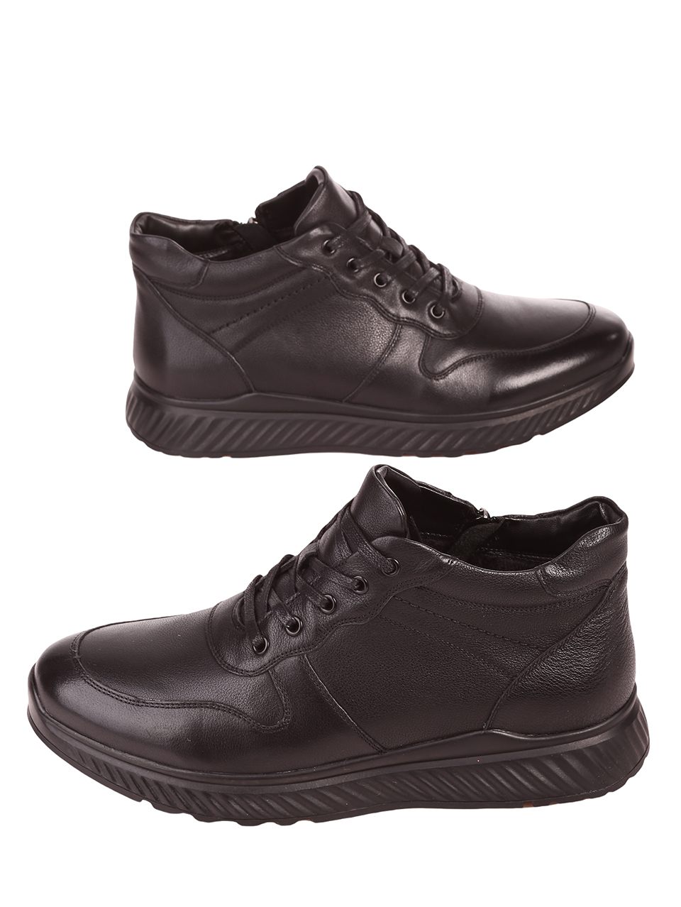 Ежедневни мъжки обувки от естествена кожа в черно 7I-23621 black