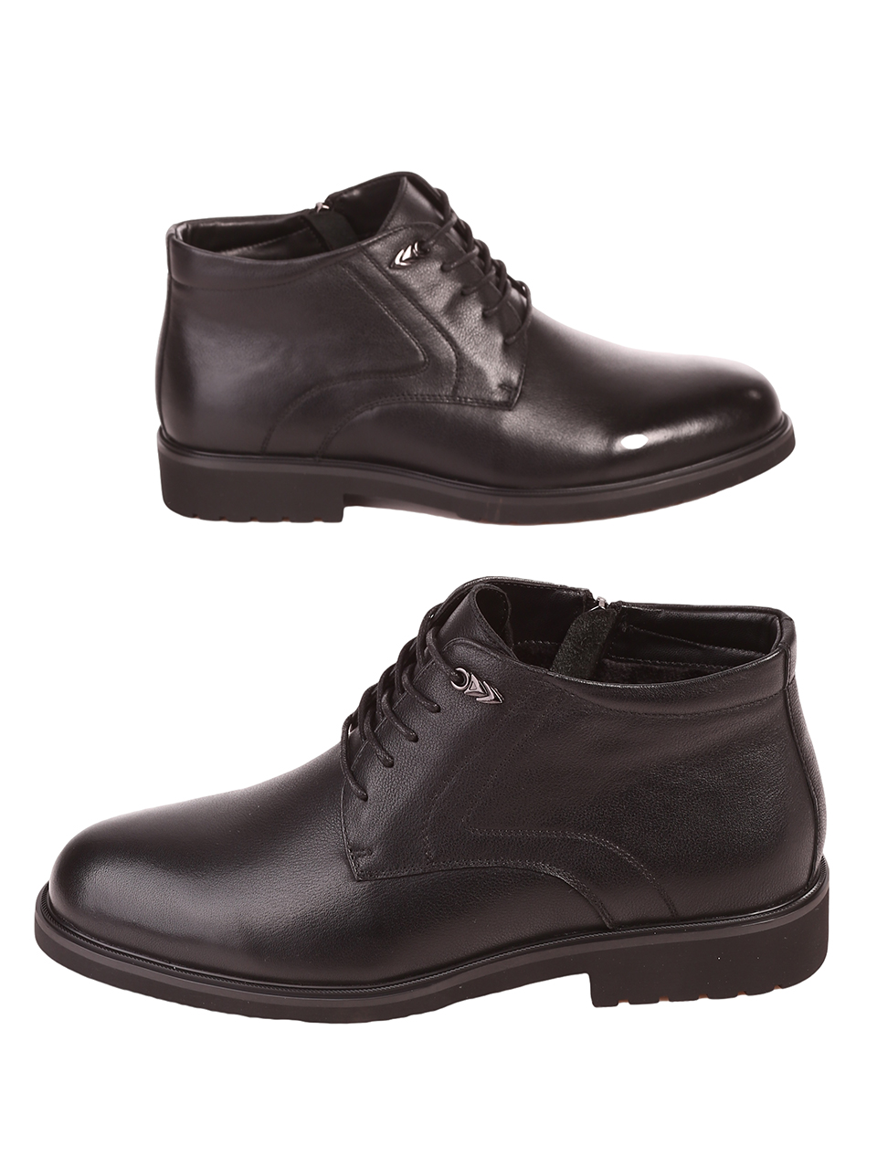 Ежедневни мъжки обувки от естествена кожа в черно 7I-23622 black