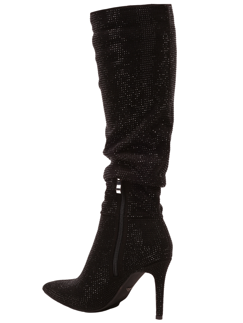 Елегантни дамски ботуши с тънък ток в черно 1M-23517 black