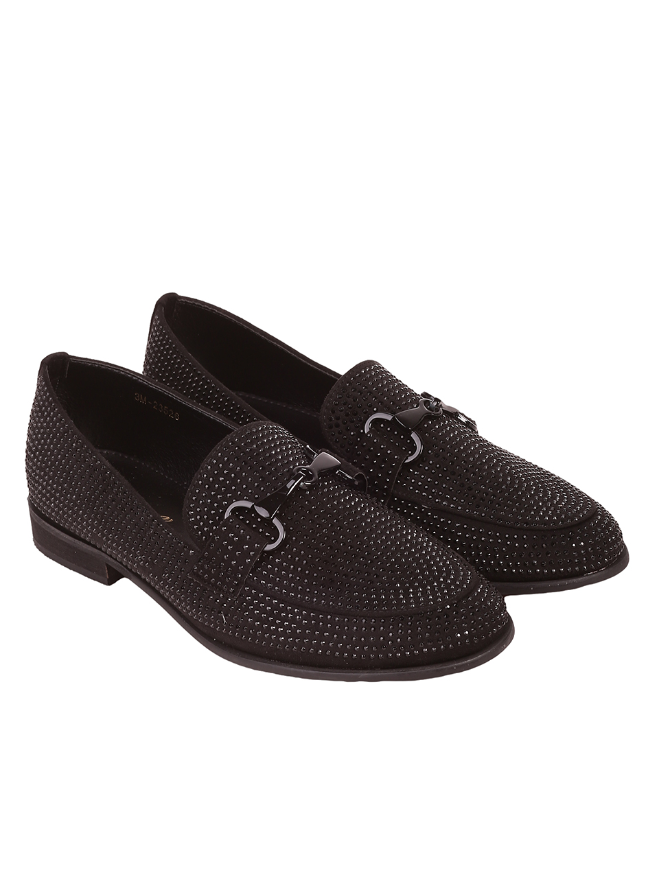 Елегантни дамски обувки тип мокасина в черно 3M-23526 black
