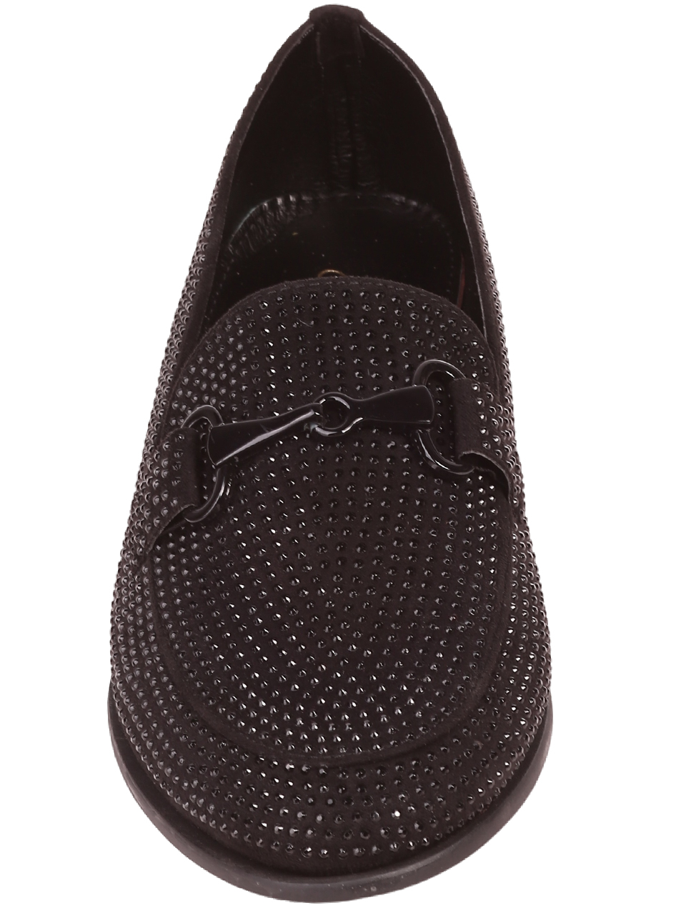 Елегантни дамски обувки тип мокасина в черно 3M-23526 black