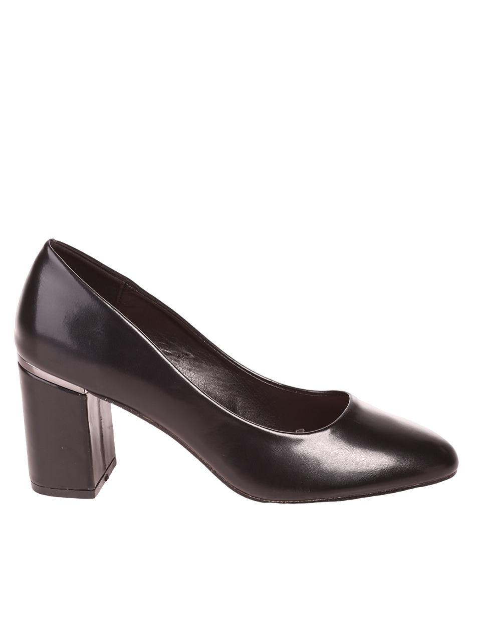 Елегантни дамски обувки на дебел ток в черно 3M-23586 black