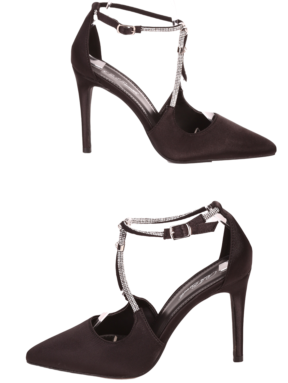 Елегантни дамски обувки с тънък ток в черно 3M-23587 black