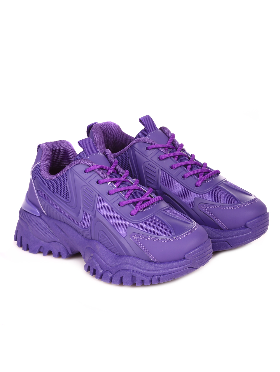 Ежедневни дамски обувки в лилаво 3U-23565 purple